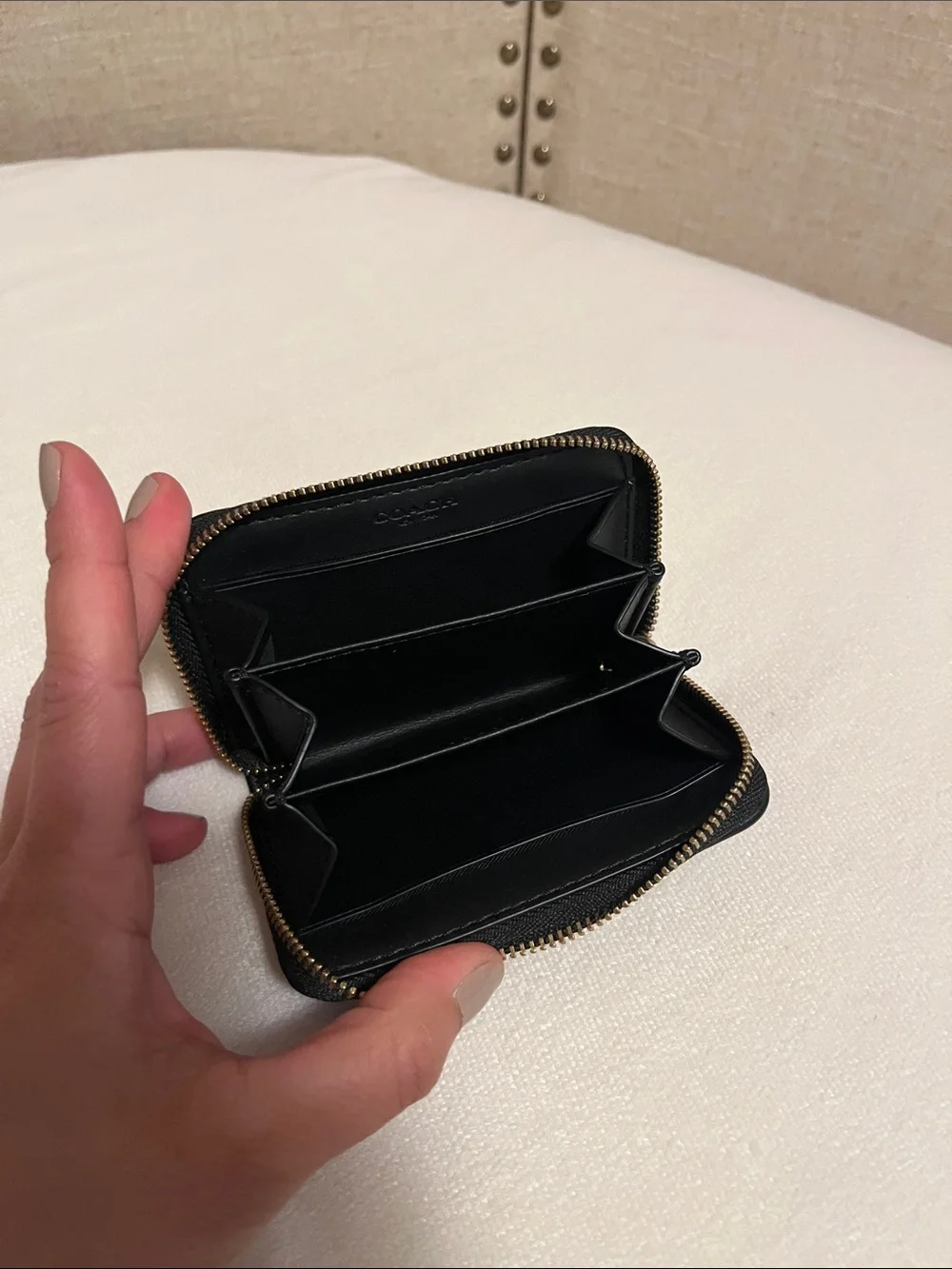 Coach quilted black leather zip wallet small - Picture 6 of 8